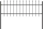 vidaXL Gartenzaun Grau 1,7 x 0,6 m Pulverbeschichteter Stahl