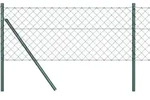 vidaXL Zaunpfosten Gr&uuml;n 10 x 0,6 m (60 x 60 mm Maschen) Stahl und PVC