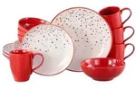 CreaTable Joy Rot Kombiservice 16-tlg Steinzeug