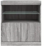 vidaXL Sideboard mit LED-Leuchten Grau Sonoma 60x37x67 cm