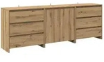 vidaXL 3-tlg. Sideboard Artisan-Eiche Holzwerkstoff