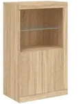 vidaXL Beistellschrank mit LED-Leuchten Sonoma-Eiche Holzwerkstoff