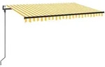 vidaXL Markise Automatisch Einziehbar 450x300 cm Gelb und Wei&szlig;