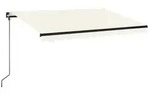 vidaXL Markise Manuell Einziehbar mit LED 350x250 cm Creme