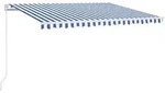 vidaXL Markise Manuell Einziehbar 400x350 cm Blau und Wei&szlig;