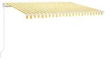 vidaXL Markise Manuell Einziehbar 400x350 cm Gelb und Wei&szlig;