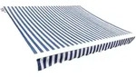 vidaXL Markisenbespannung Canvas Blau & Wei&szlig; 6x3 m (ohne Rahmen)