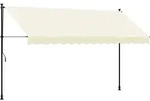 vidaXL Markise Einziehbar Creme 350x150 cm Stoff und Stahl