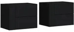 vidaXL Wand-Nachttische 2 Stk. Schwarz 45x30x35 cm