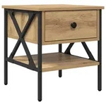 vidaXL Nachttisch Artisan-Eiche 40 x 42 x 45 cm Schichtholz und Metall