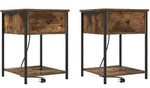 vidaXL Nachttisch 2 pcs R&auml;uchereiche 42 x 41 x 56 cm Holzwerkstoff