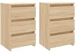 vidaXL Nachttische 2 Stk. Sonoma-Eiche 40x35x62,5 cm Holzwerkstoff