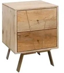 FineBuy Nachtkonsole SAKIR Nachttisch Boxspringbett Nachtk&auml;stchen Holz massiv