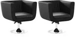 vidaXL Barsessel 2 Stk. Kunstleder Schwarz