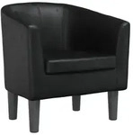 vidaXL Clubsessel Schwarz Kunstleder