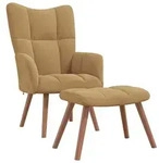 vidaXL Relaxsessel mit Hocker Braun Samt