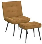 vidaXL Relaxsessel mit Hocker Braun Samt
