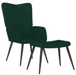 vidaXL Relaxsessel mit Hocker Dunkelgr&uuml;n Samt