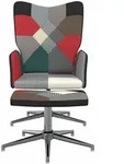 vidaXL Relaxsessel mit Hocker Patchwork Stoff