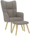 vidaXL Relaxsessel mit Hocker Taupe Stoff