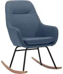 vidaXL Schaukelstuhl Blau Stoff