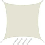 UPF50+ Sonnensegel 4x4 Polyester Quadratisch Wasserabweisend Garten Balkon Beige