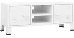 vidaXL TV-Schrank Industrie-Stil Wei&szlig; 105x35x42 cm Metall