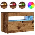 vidaXL TV-Schrank mit LED-Leuchten Altholz-Optik 60x35x40 cm