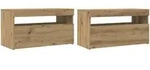 vidaXL TV-Schrank mit LED-Leuchten Artisan-Eiche 75x35x40 cm