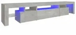 vidaXL TV-Schrank mit LED-Leuchten Betongrau 215x36,5x40 cm