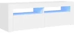 vidaXL TV-Schrank mit LED-Leuchten Wei&szlig; 120x35x40 cm