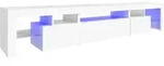 vidaXL TV-Schrank mit LED-Leuchten Wei&szlig; 215x36,5x40 cm