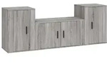 vidaXL 3-tlg. TV-Schrank-Set Grau Sonoma Holzwerkstoff