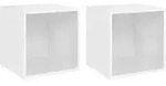 vidaXL TV-Schr&auml;nke 2 Stk. Wei&szlig; 37x35x37 cm Holzwerkstoff