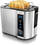 Arendo - Toaster 2 Scheiben Edelstahl Touchpanel - 800 W - Doppelwandgeh&auml;use -