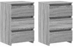 vidaXL Nachttische 2 Stk. Grau Sonoma 40x35x62,5 cm Holzwerkstoff