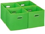 Relaxdays Aufbewahrungsbox 4er Set, faltbare Regalboxen, HxBxT: 30x30x30 cm, mit