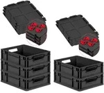 PROREGAL SuperSparSet 5x Eurobox NextGen Grip mit Scharnierdeckel & roten