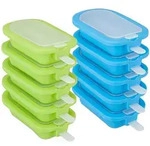 Relaxdays Eisformen 10er Set, Silikon, Formen f&uuml;r Eis am Stiel, BPA-frei,