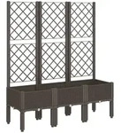 vidaXL Pflanzk&uuml;bel mit Rankgitter Braun 120x40x142 cm PP