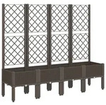 vidaXL Pflanzk&uuml;bel mit Rankgitter Braun 160x40x142 cm PP