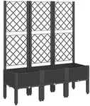 vidaXL Pflanzk&uuml;bel mit Rankgitter Schwarz 120x40x142 cm PP