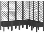 vidaXL Pflanzk&uuml;bel mit Rankgitter Schwarz 160x120x142 cm PP