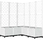 vidaXL Pflanzk&uuml;bel mit Rankgitter Wei&szlig; 120x120x136 cm PP