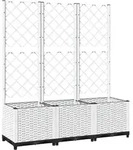 vidaXL Pflanzk&uuml;bel mit Rankgitter Wei&szlig; 120x40x136 cm PP