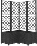 vidaXL Pflanzk&uuml;bel mit Spalier Schwarz 80x80x136 cm PP