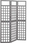 vidaXL Spalier/Paravent 3-teilig Massivholz Tanne Grau 121x180 cm