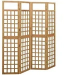 vidaXL Spalier/Paravent 4-teilig Massivholz Tanne 161x180 cm