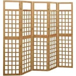 vidaXL Spalier/Paravent 5-teilig Massivholz Tanne 201,5x180 cm