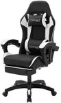 ML-Design Gaming Stuhl verstellbar, Schwarz-Wei&szlig;, aus Kunstleder, Ergonomischer